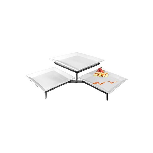 Cal-Mil Cal-Mil Prestige Porcelain Square Wire Pedestal Riser 16"W x 34"D x 9"H Black PP1600-13 - main